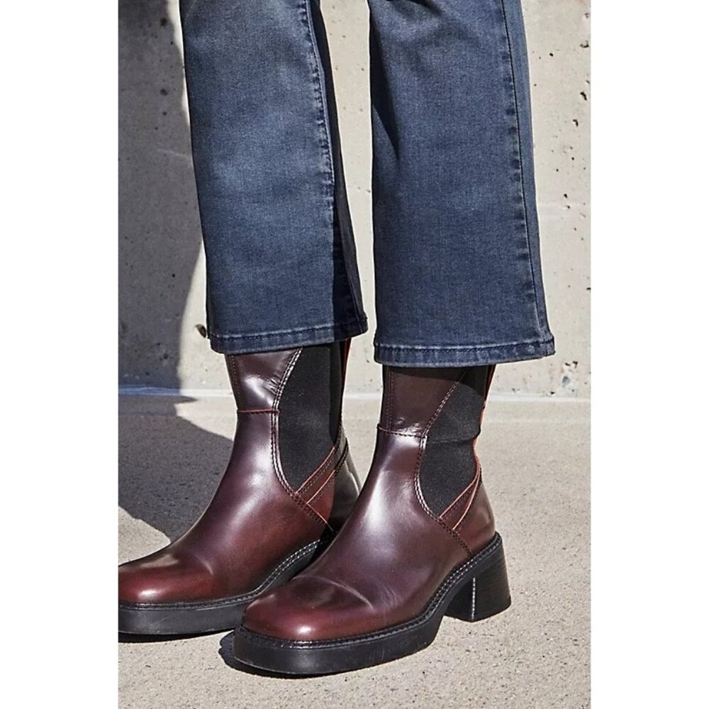 Miista Brown Leather Heeled Chelsea Boots